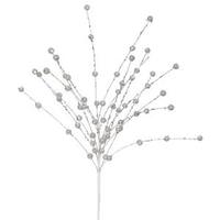 Vickerman 18" Silver Glitter Sequin Berry Spray