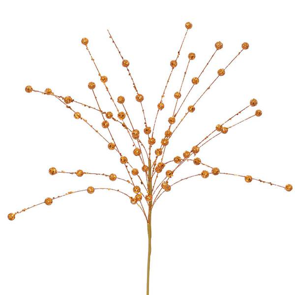 18" Burnished Orange Glitter Sequin Berry Spray
