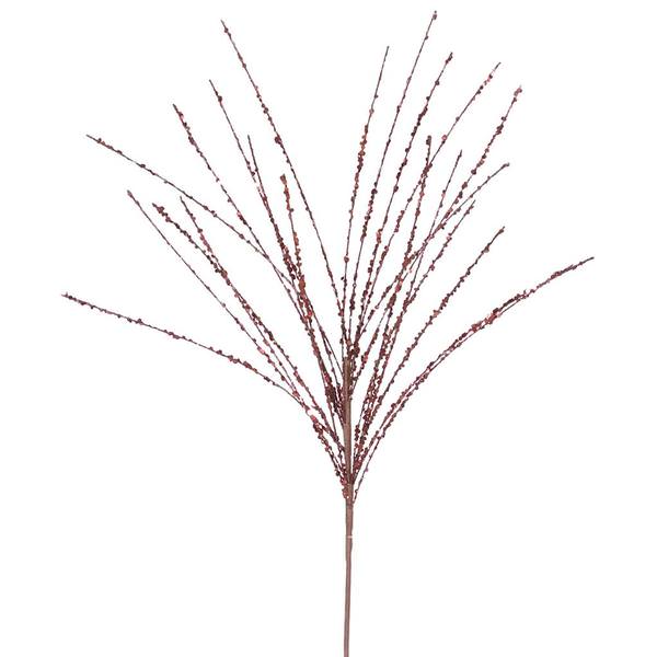 22" Burgundy Glitter Sequin Grass Spray