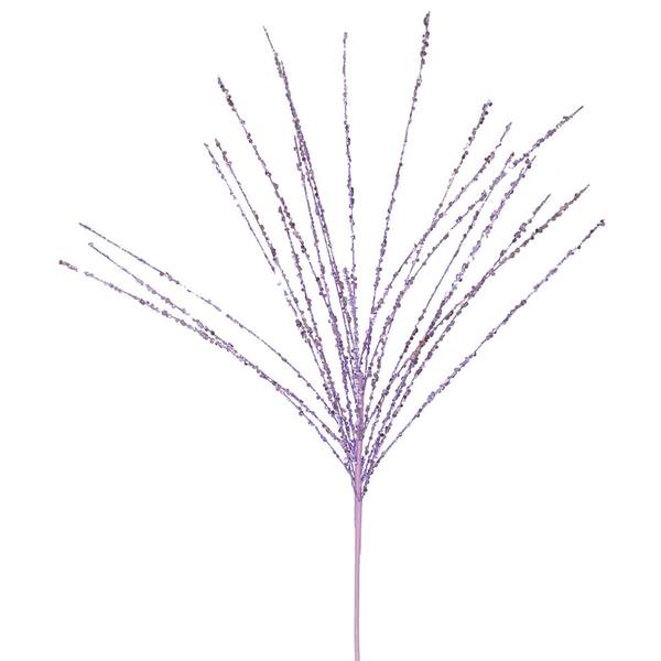 22" Lavender Glitter Sequin Grass Spray