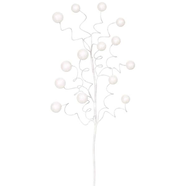 22" White Glitter Sequin Ball Spray