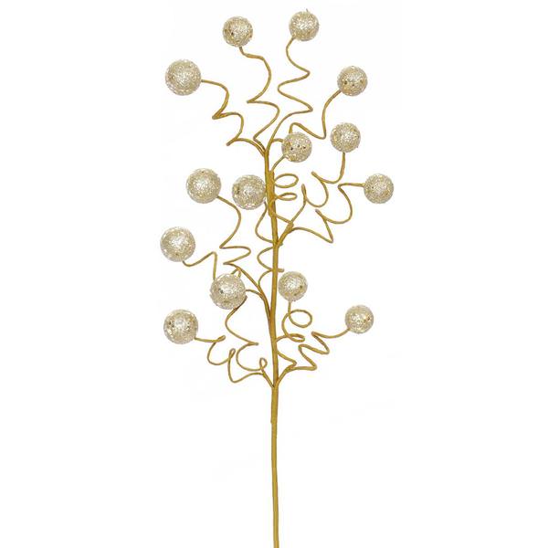 22" Champagne Glitter Sequin Ball Spray