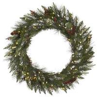 Vickerman 30" Artificial Vallejo Mixed Pine 50 Warm White Italian LED Lights with Berries and Pine Cones