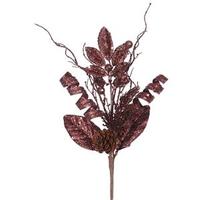 Vickerman 8" Burgundy Glitter Sequin Foliage Cone Spray
