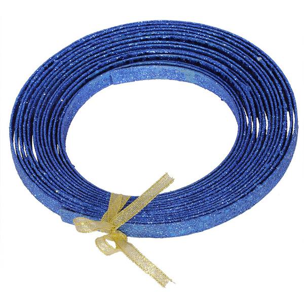 23' x .5" Blue Glitter Plastic Ribbon