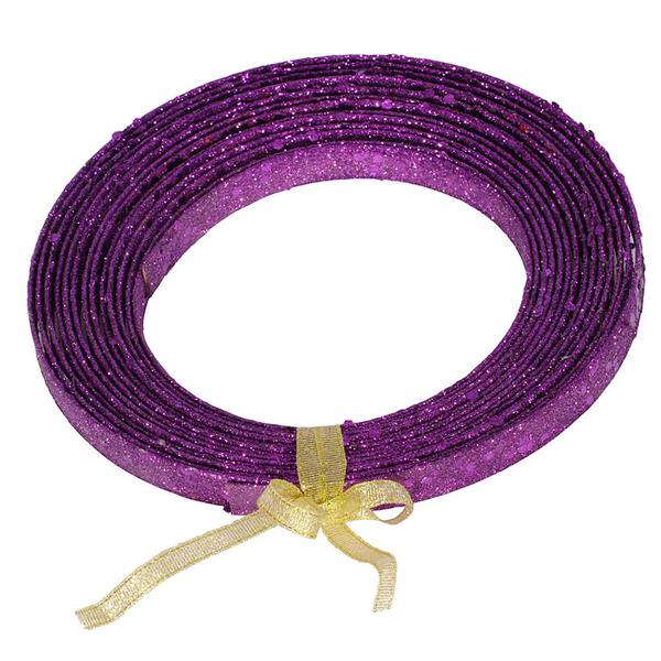23' x .5" Purple Glitter Plastic Ribbon