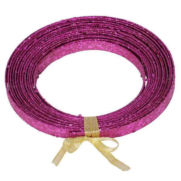23' x .5" Magenta Glitter Plastic Ribbon