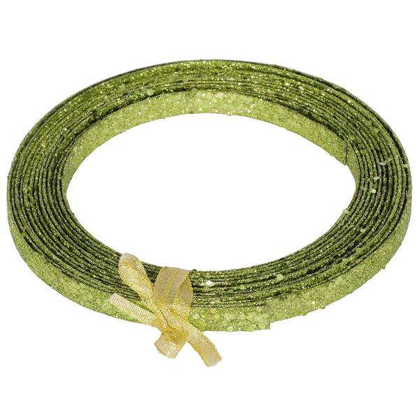 23' x .5" Lime Glitter Plastic Ribbon