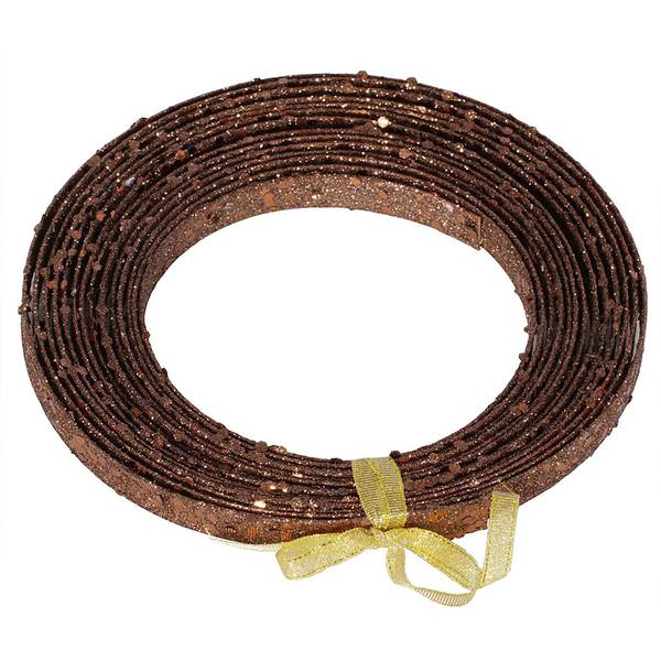 23' x .5" Chocolate Glitter Plastic Ribbon