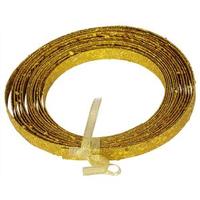 Vickerman 23' x .5" Antique Gold Glitter Plastic Ribbon