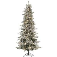 Vickerman 14' x 62" Artificial Flocked Slim London Fir 1,400 Warm White Italian LED / 120 Frosted White G40 Lights