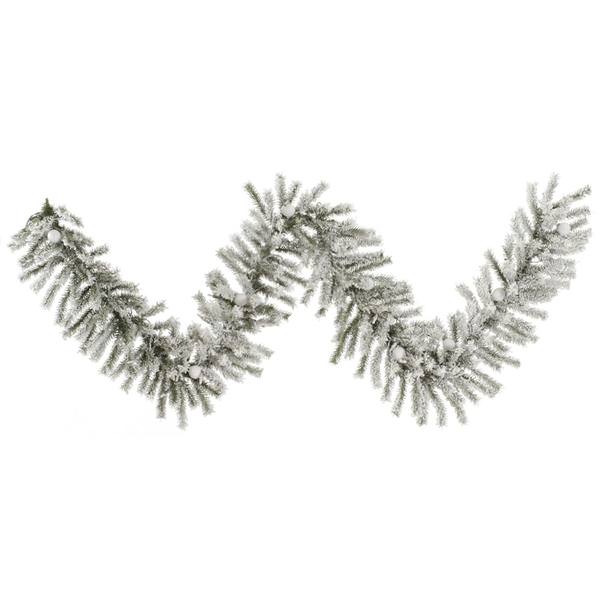 9' x 14" Artificial Flocked London Fir Garland
