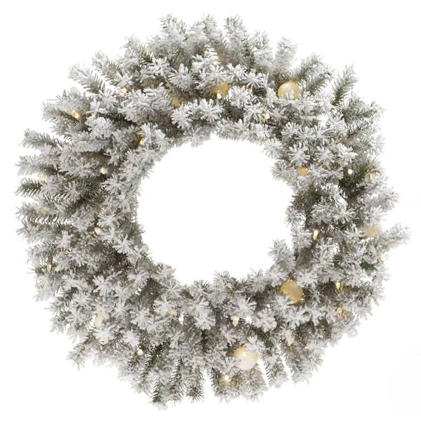 36" Artificial Flocked London Fir 110 Warm White Italian LED / G40 Lights