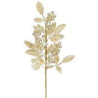 Vickerman 22" Champagne Bayleaf Berry Spray