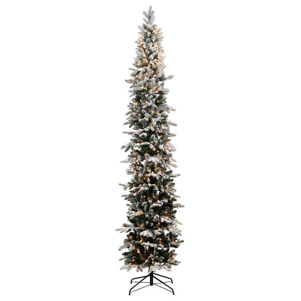 7' x 25" Artificial Flocked Tannenbaum 300 Warm White LED Lights