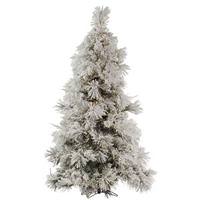 Vickerman 7.5' x 60" Artificial Flocked Pocono Pine 650 Warm White Italian LED Lights