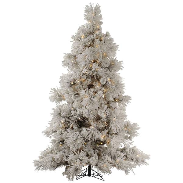12' x 84" Artificial Flocked Pocono Pine 1,800 Clear DuraLit Miniature Lights