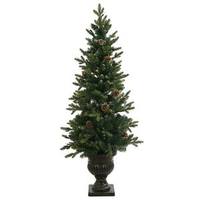 Vickerman 4' x 20" Artificial Gold Pine Crest Potted