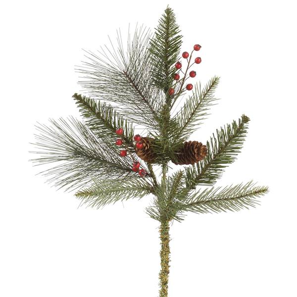 18" Artificial Vallejo Mix Pine Spray with Berries and Pine Cones