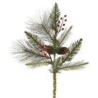 Vickerman 18" Artificial Vallejo Mix Pine Spray with Berries and Pine Cones