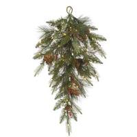 Vickerman 32" Artificial Vallejo Mix Pine Teardrop 50 Clear DuraLit Miniature Lights with Berries and Pine Cones