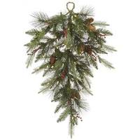 Vickerman 2.5' Artificial Vallejo Mixed Pine Berry Teardrop 50 Warm White LED Lights