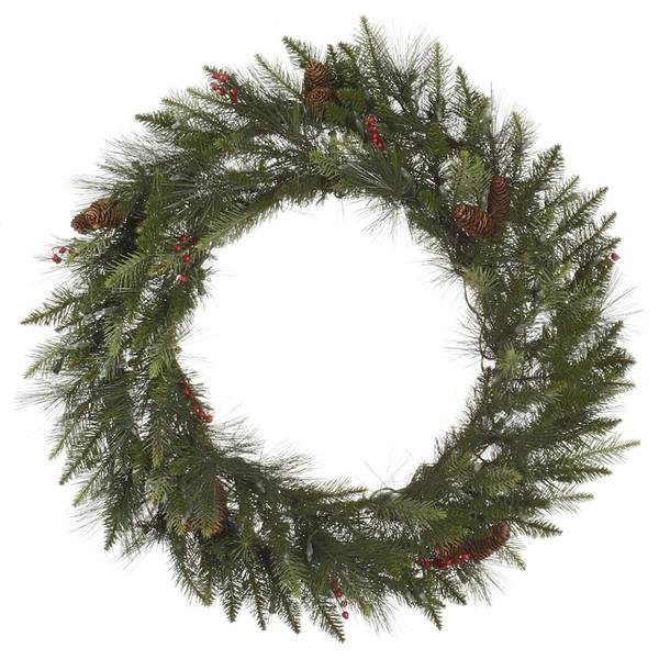 24" Artificial Vallejo Mix Pine with Berries and Pine Cones