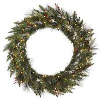 Vickerman 24" Artificial Vallejo Mix Pine 50 Clear DuraLit Miniature Lights with Berries and Pine Cones