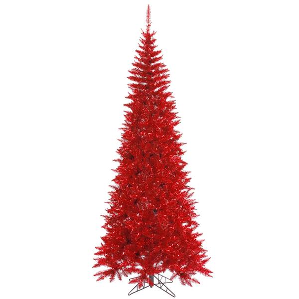 4.5' x 24" Red Tinsel Slim Fir