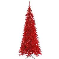 Vickerman 4.5' x 24" Red Tinsel Slim Fir