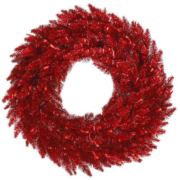 30" Artificial Red Tinsel Fir