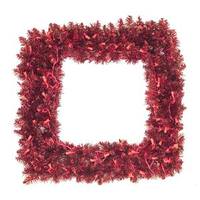 Vickerman 30" Artificial Tinsel Red Fir Square 70 Red Miniature Lights
