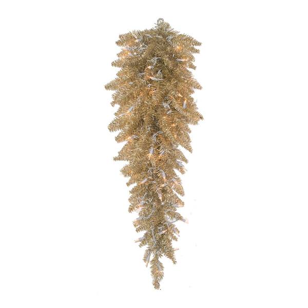 36" Artificial Champagne Fir Teardrop 50 Clear Miniature Lights