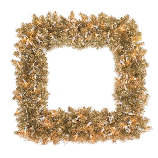 30" Artificial Champagne Fir Square 70 Clear Miniature Lights
