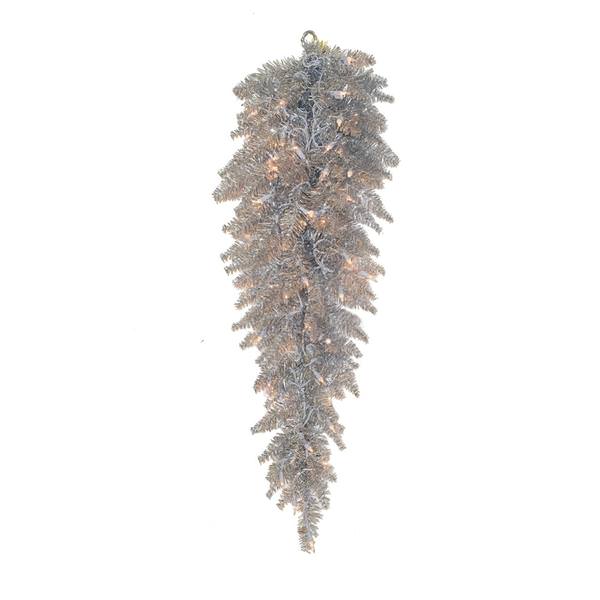 36" Artificial Silver Fir Teardrop 50 Clear Miniature Lights