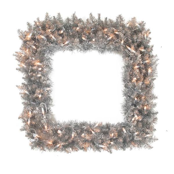 30" Artificial Silver Fir Square 70 Clear Miniature Lights