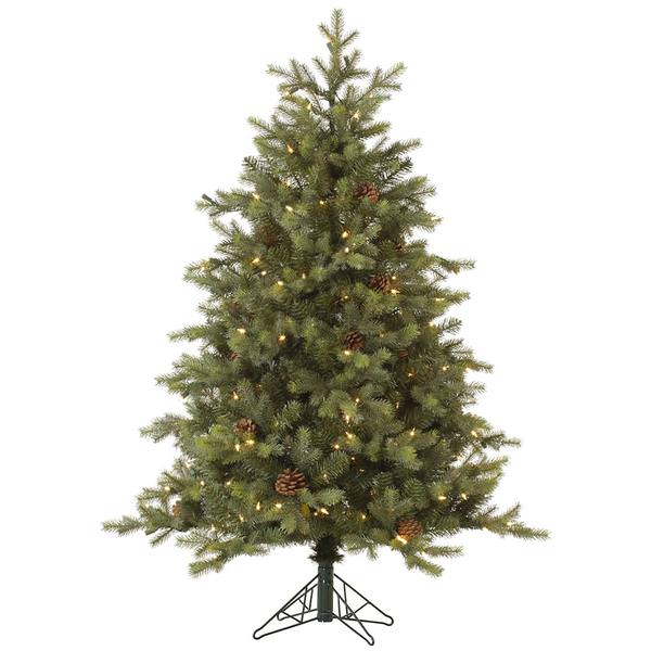 12' x 105" Artificial Rocky Mountain Fir 2,550 Clear DuraLit Miniature Lights with Pine Cones