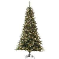 Vickerman 10' x 66" Artificial Iced Sonoma Spruce 1,150 Clear DuraLit Miniature Lights with Pine Cones