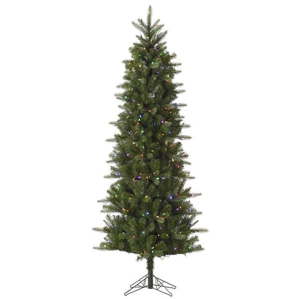 10' x 46" Artificial Carolina Pencil Spruce 550 Multi-Color Italian LED Lights