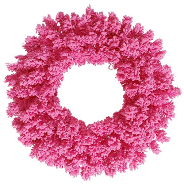 24" Artificial Flocked Pink Fir