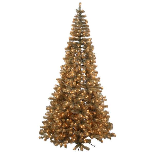 7.5' x 49" Antique Champagne Fir Corner 400 Clear Miniature Lights