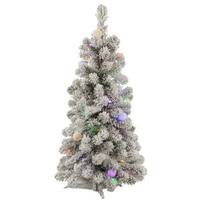 Vickerman 3' x 20" Artificial Flocked Kodiak 65 Multi-Color Italian LED / Multi-Color G40 LED Lights