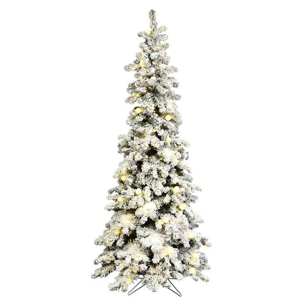 4' x 26" Artificial Flocked Kodiak Spruce 175 Warm White Italian LED / G40 LED Lights