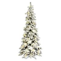 Vickerman 4' x 26" Artificial Flocked Kodiak Spruce 175 Warm White Italian LED / G40 LED Lights