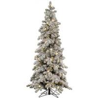 Vickerman 6' x 36" Artificial Flocked Kodiak Spruce 450 Warm White Italian LED / G40 Lights