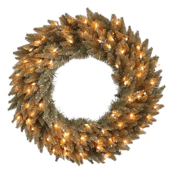 24" Artificial Antique Champagne Fir 50 Clear Miniature Lights