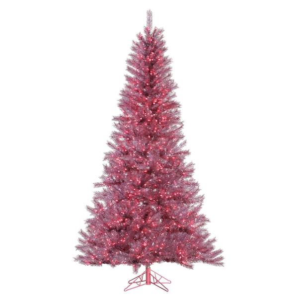 12' x 78" Orchid Tinsel 2,150 Pink Miniature Lights