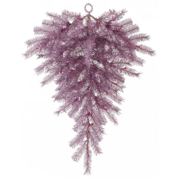 36" Artificial Orchid Pink Tinsel Teardrop