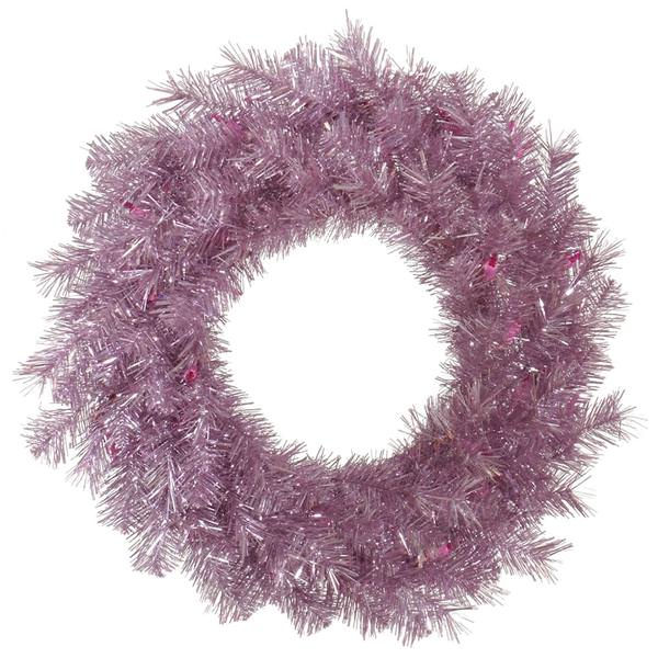 24" Artificial Orchid Pink Tinsel