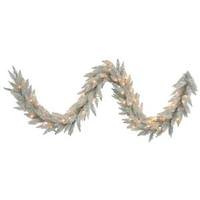 Vickerman 9' x 14" Artificial Grey Fir Garland 100 Clear Miniature Lights